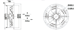 External Rotor Cylindrical Axial Flow Fan  Φ450