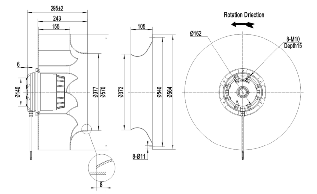 AC centrifugal fan  Φ560