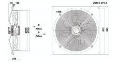 square outer rotor axial fan  Φ710
