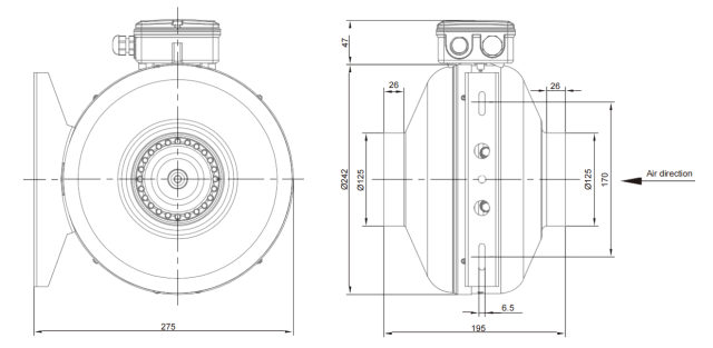 AC DUCT FANS Φ125
