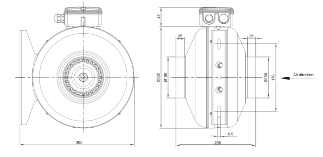 AC DUCT FANS  Φ150