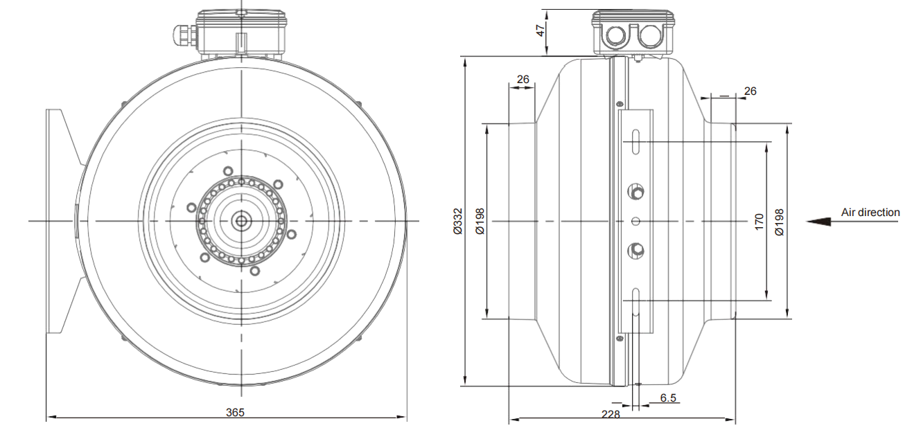 AC DUCT FANS  Φ250