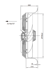 square outer rotor axial fan  Φ800