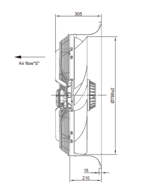 square outer rotor axial fan  Φ800