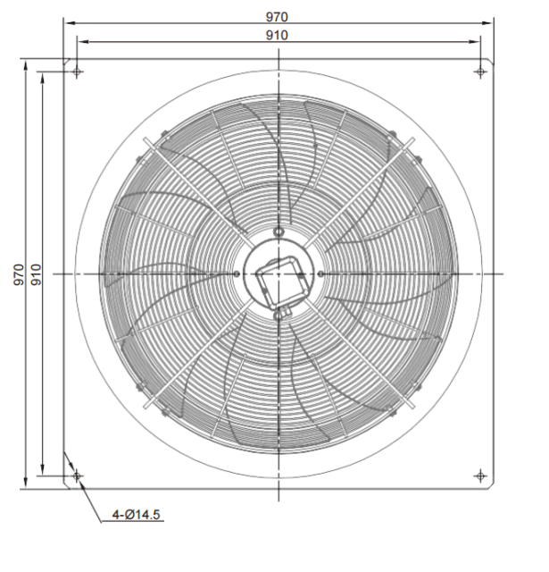 square outer rotor axial fan  Φ800