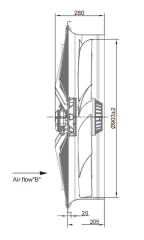 square outer rotor axial fan  Φ910