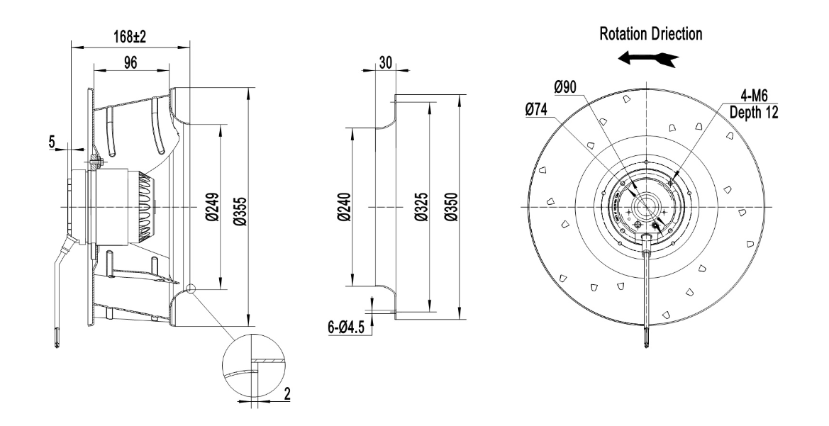 AC centrifugal fan  Φ355