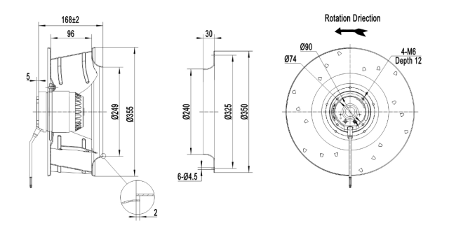 AC centrifugal fan  Φ355