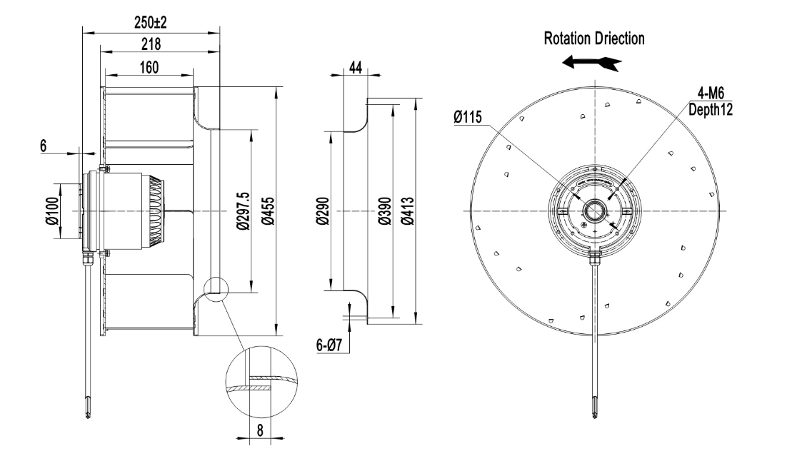 AC centrifugal fan  Φ450