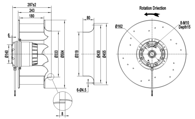 AC centrifugal fan  Φ500