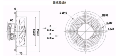 Single flange axial fan Φ200