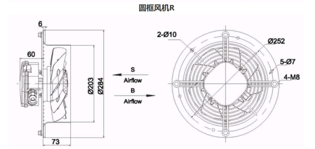 Single flange axial fan Φ200