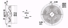 Single flange axial fan Φ400