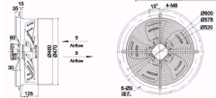 Single flange axial fan Φ450