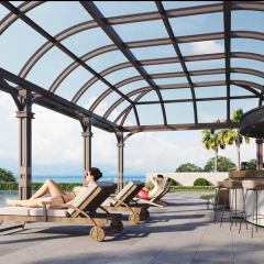 Fluid Dynamics Curved Arch Aluminum Window Sunroom,Juheintl,Piaget Series Fluid Dynamics Curved Arch Sun-room | 6m Seamless