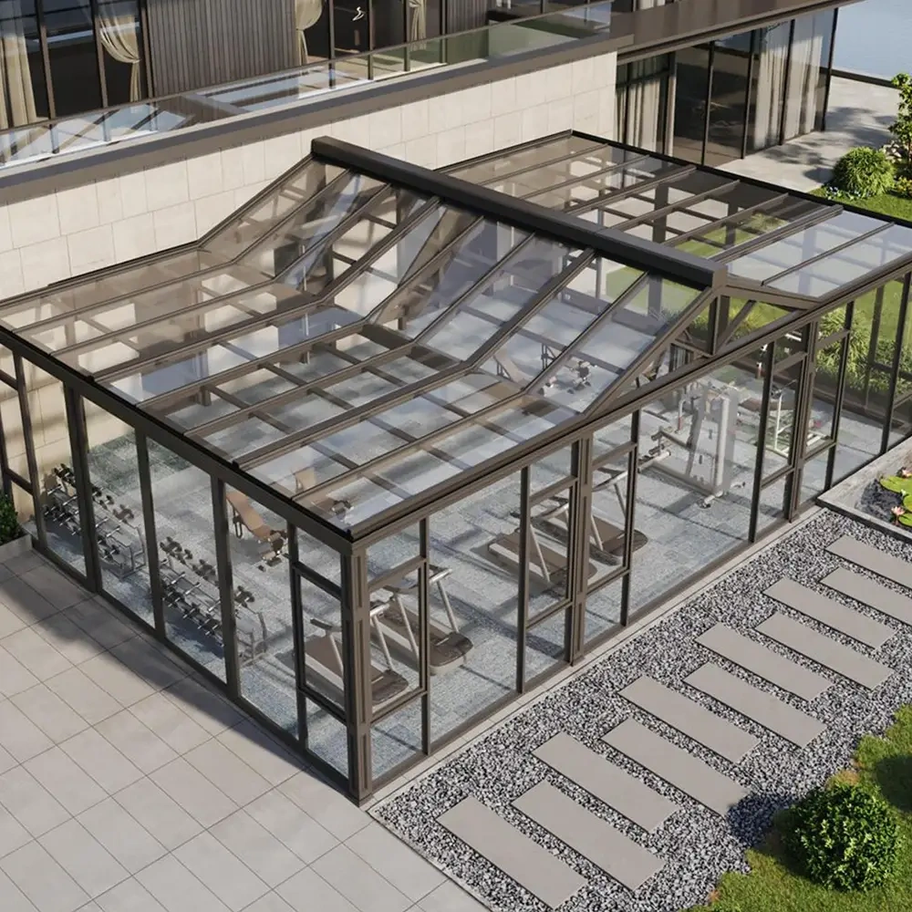 Marquis Series | Dual‑Incline A‑Frame Sunroom,Juheintl,Marquis Dual‑Incline Sunroom | 45° Golden Triangle | Wind Resistance Level 12