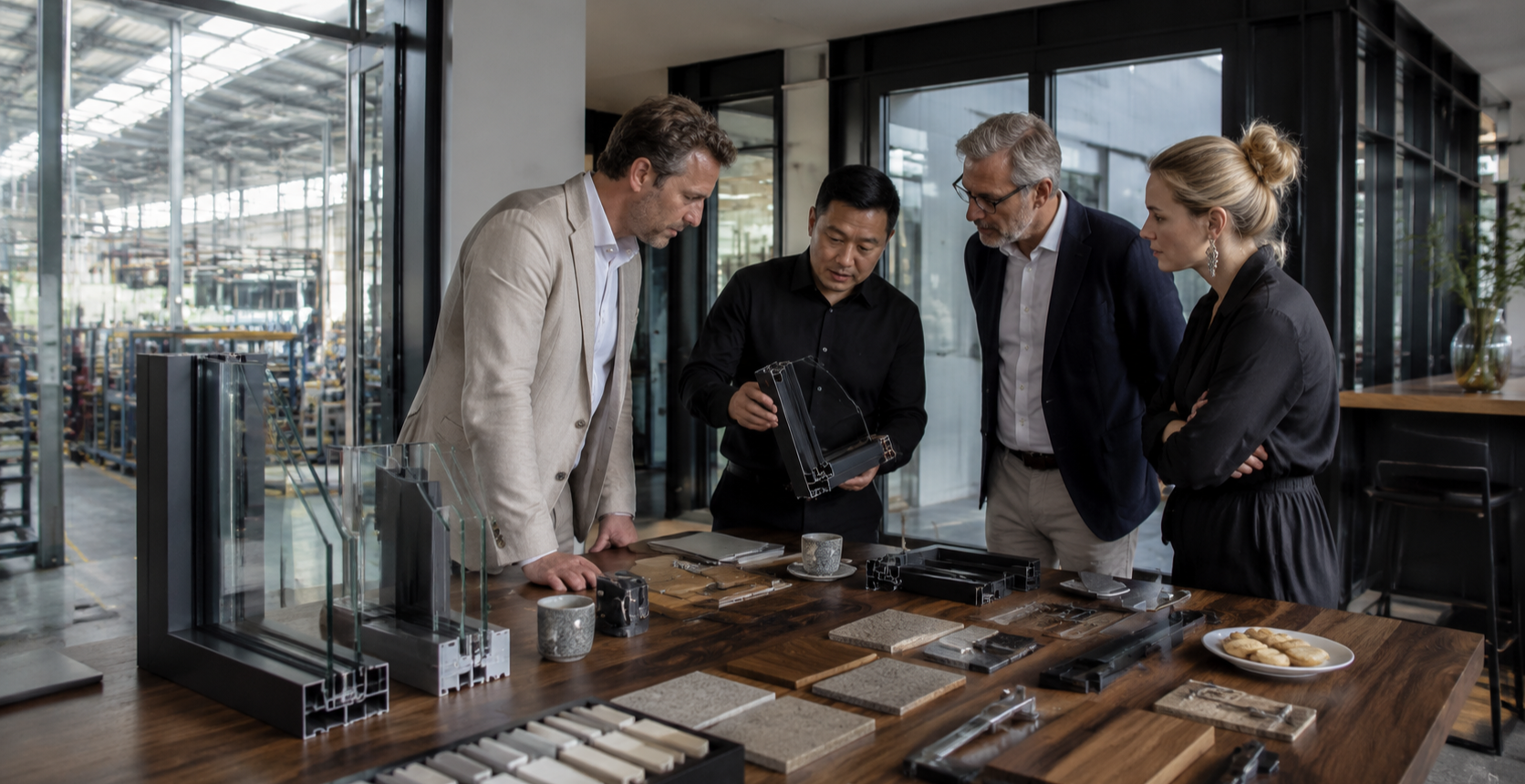 Commercial project collaboration with aluminium window samples