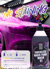 SRB S1 Pink Touchless Magic Foam Cleaner Liquid 1:800 Dilution 3-Year Expiration for Car Detailing & Wash