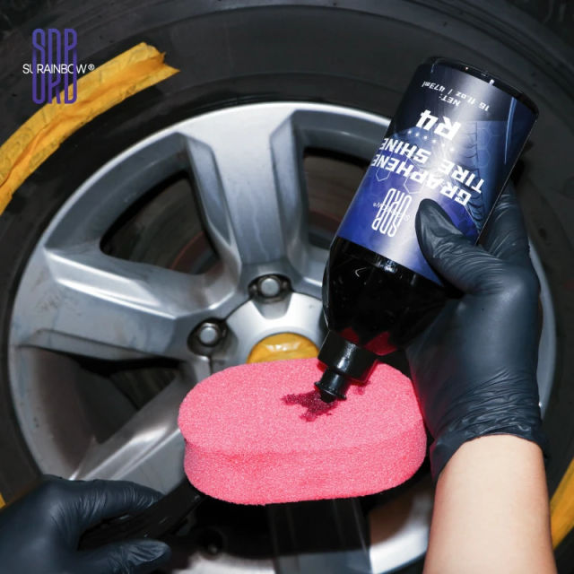 SRB Graphene Tire Shine is used to add shine to and protect car tires.
