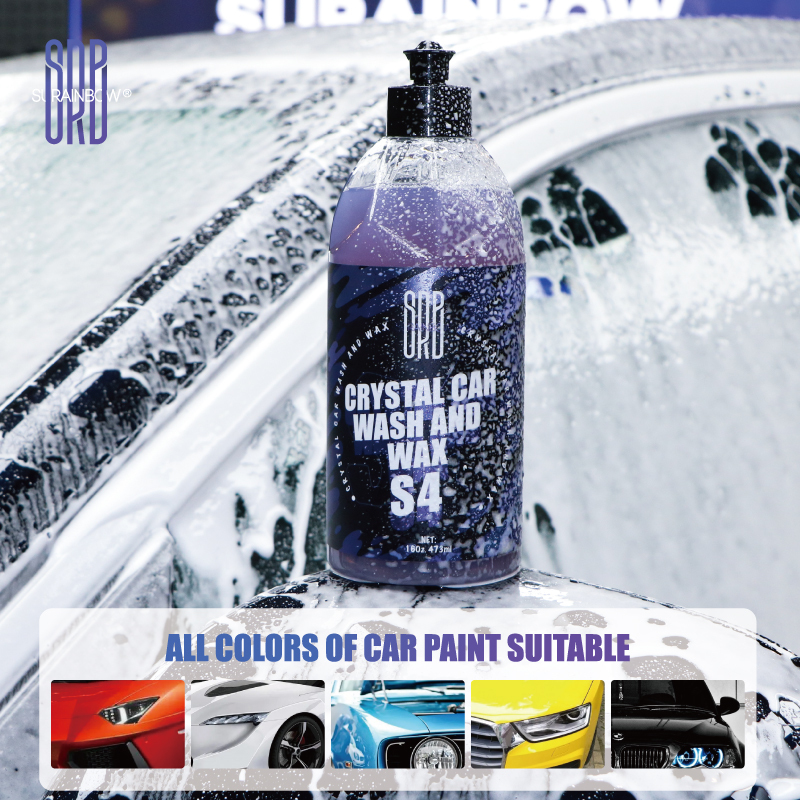 SRB Crystal Car Wash and Wax S4  Auto Care Fluid: CarSoap, UV Protection, Prevents Fading & Aging, Berry Scent