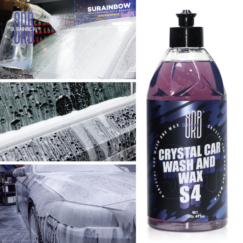 SRB Crystal Car Wash and Wax S4  Auto Care Fluid: CarSoap, UV Protection, Prevents Fading & Aging, Berry Scent