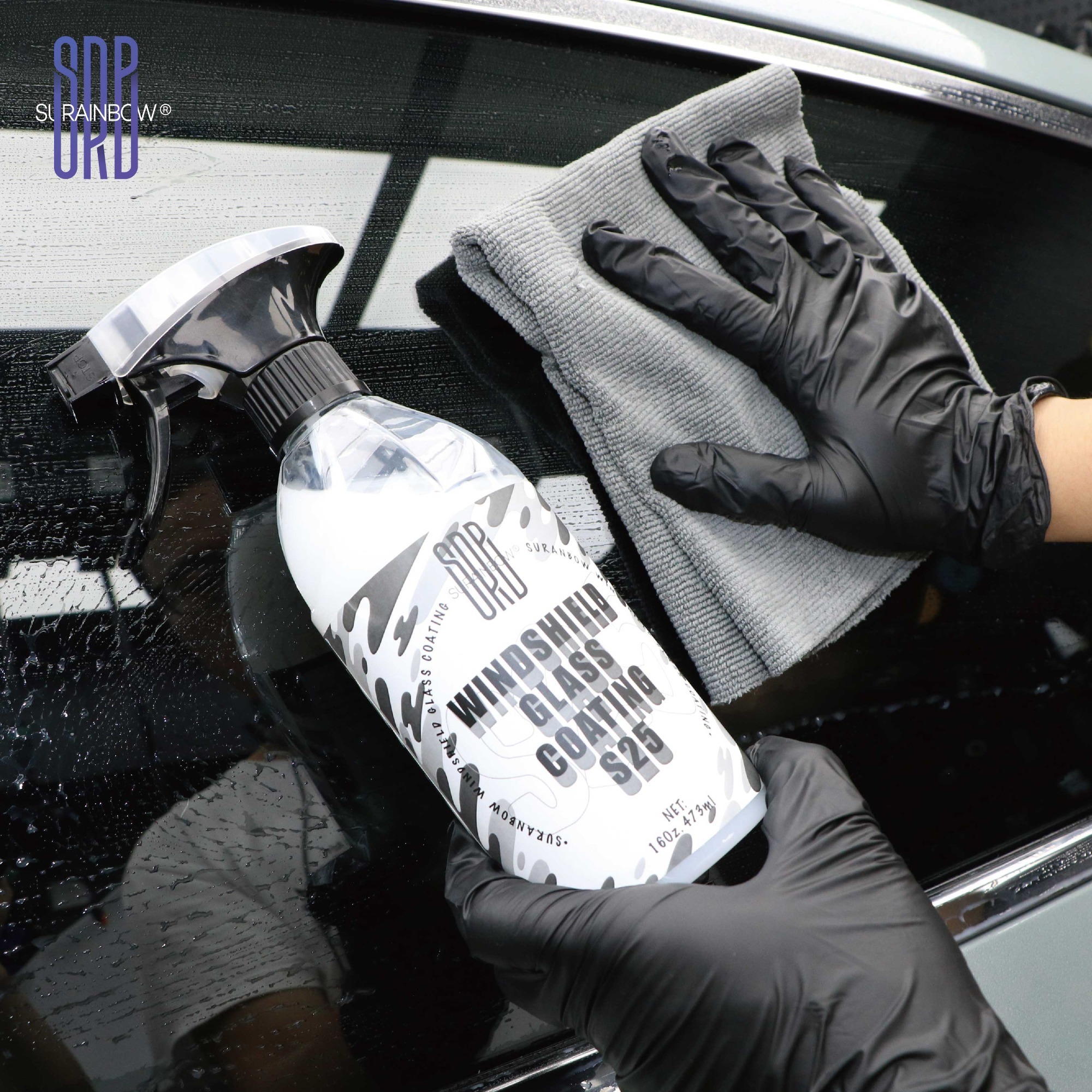 SURAINBOW Auto Windshield Glass Coating Spray Car Window Protective Treatment Glass Coating Cleaner S25