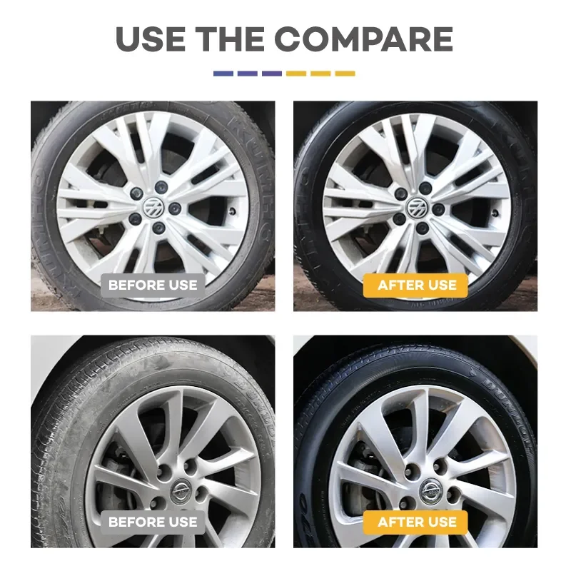 Black wet look tire shine