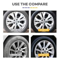 Black wet look tire shine