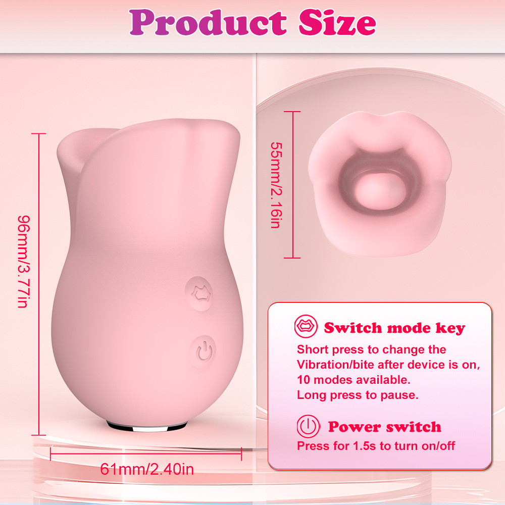 Lip licking vibrator - Women's lip licking 360° rotating self-stimulation device