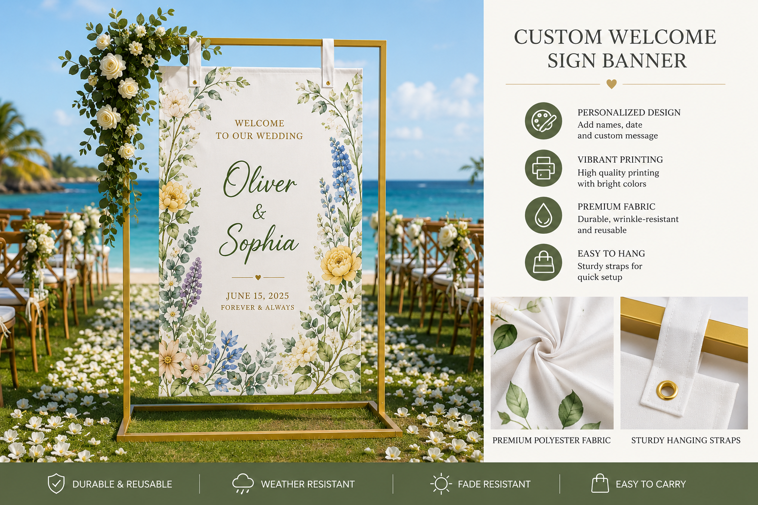 Personalized Wedding Welcome Banner Stand,Custom Flags & Banners Manufacturer | Low MOQ, Fast Turnaround,Personalized Wedding Welcome Banner Stand-Custom Flags & Banners Manufacturer | Low MOQ, Fast Turnaround