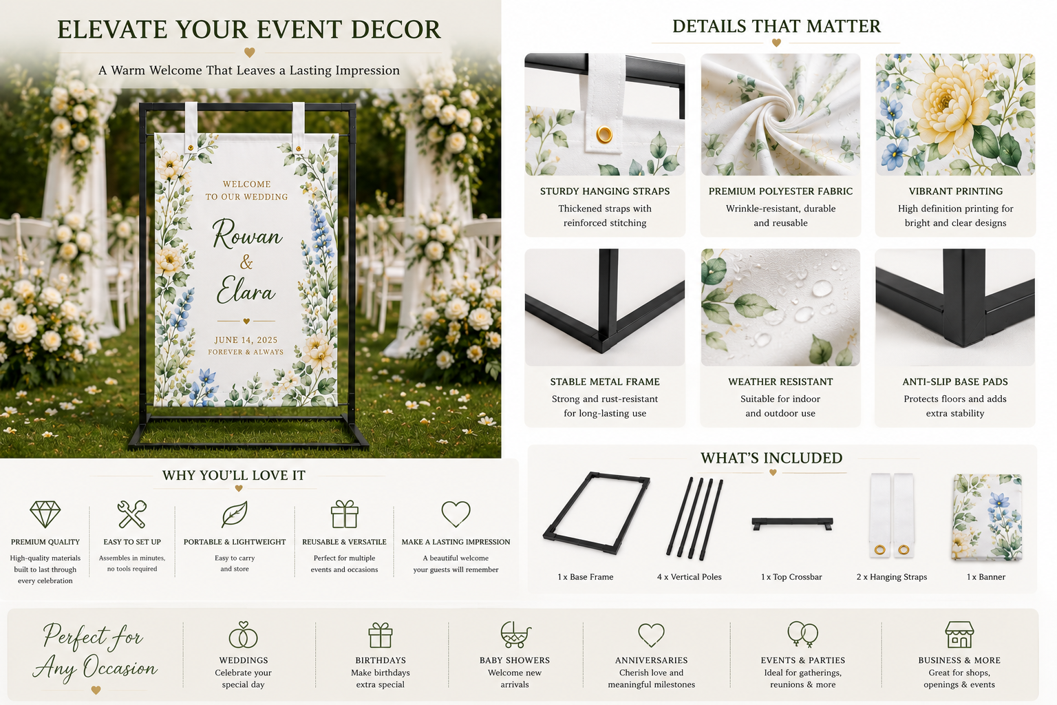 Personalized Wedding Welcome Banner Stand,Custom Flags & Banners Manufacturer | Low MOQ, Fast Turnaround,Personalized Wedding Welcome Banner Stand-Custom Flags & Banners Manufacturer | Low MOQ, Fast Turnaround