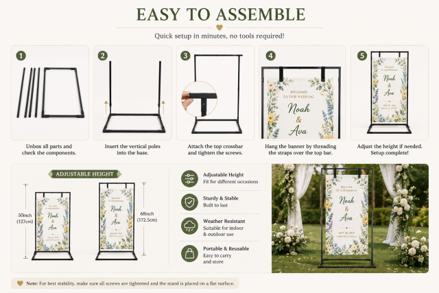 Personalized Wedding Welcome Banner Stand,Custom Flags & Banners Manufacturer | Low MOQ, Fast Turnaround,Personalized Wedding Welcome Banner Stand-Custom Flags & Banners Manufacturer | Low MOQ, Fast Turnaround
