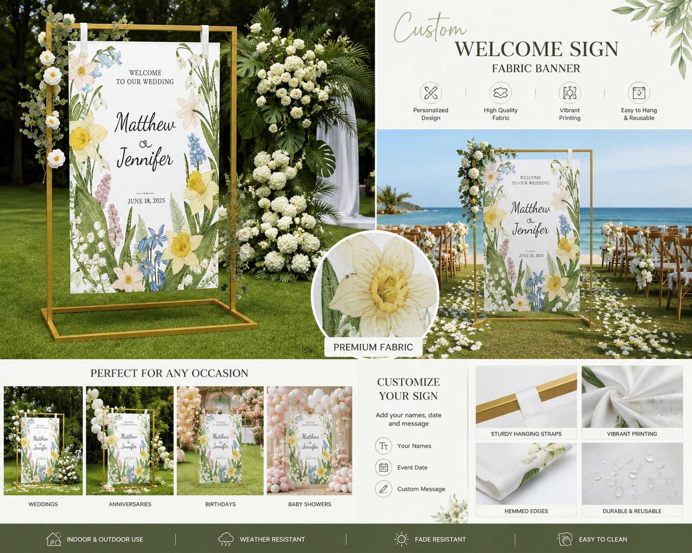 Personalized Wedding Welcome Banner Stand,Custom Flags & Banners Manufacturer | Low MOQ, Fast Turnaround,Personalized Wedding Welcome Banner Stand-Custom Flags & Banners Manufacturer | Low MOQ, Fast Turnaround