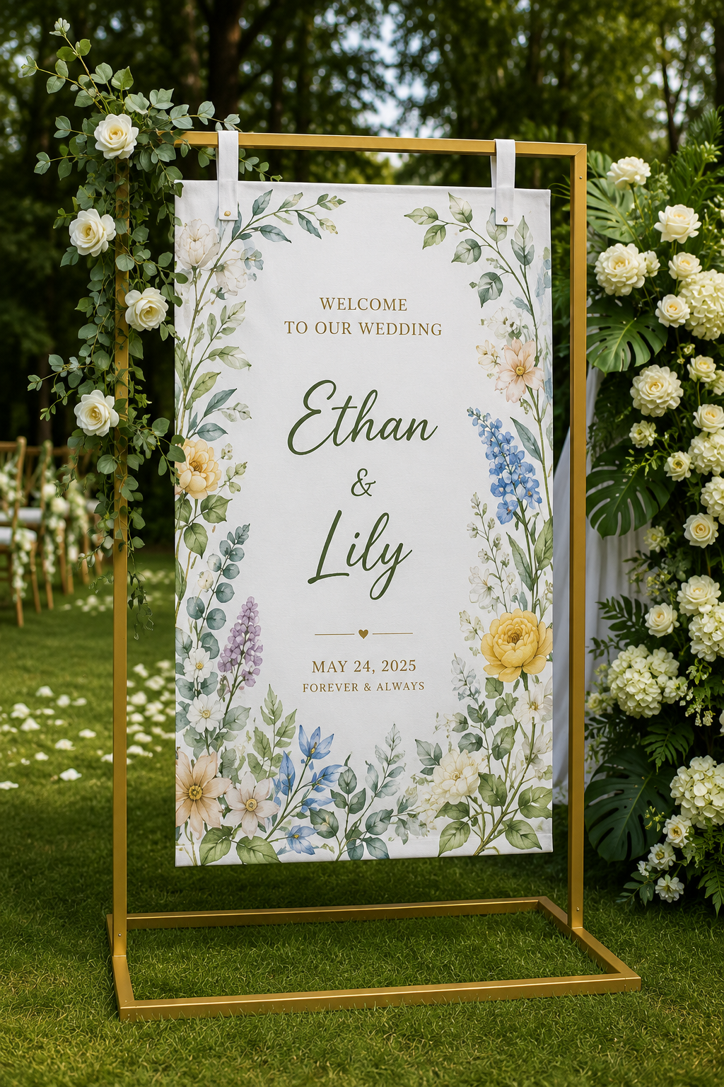 Personalized Wedding Welcome Banner Stand,Custom Flags & Banners Manufacturer | Low MOQ, Fast Turnaround,Personalized Wedding Welcome Banner Stand-Custom Flags & Banners Manufacturer | Low MOQ, Fast Turnaround