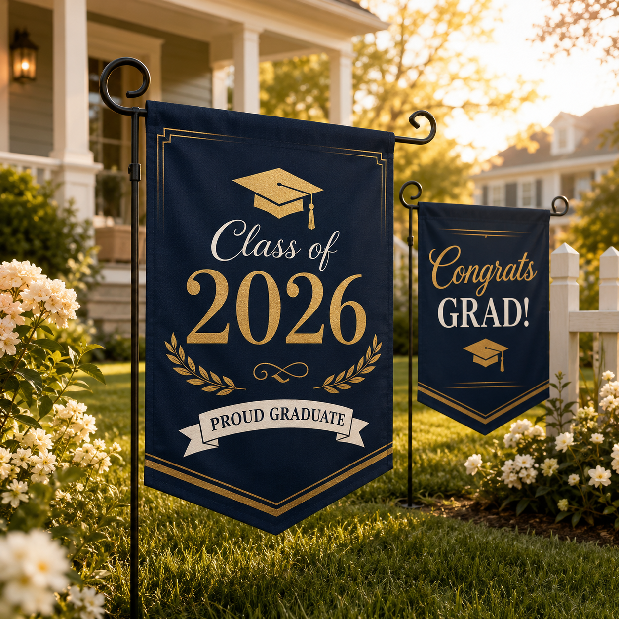 Custom Graduation Garden Flags,Custom Flags & Banners Manufacturer | Low MOQ, Fast Turnaround,Custom Graduation Garden Flags | Personalized Class of 2026 Yard Flags