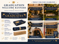 Graduation Party Entrance Display,Custom Flags & Banners Manufacturer | Low MOQ, Fast Turnaround,Custom Graduation Welcome Banners