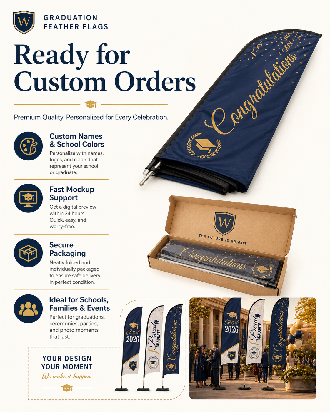 Custom Graduation Feather Flags,Custom Flags & Banners Manufacturer | Low MOQ, Fast Turnaround,Custom Graduation Feather Flags