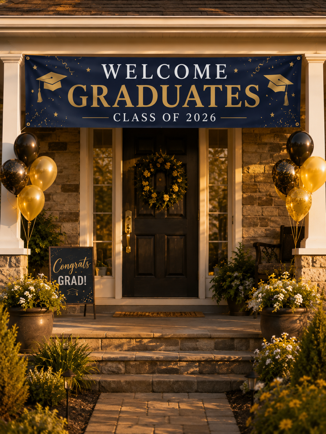 Graduation Party Entrance Display,Custom Flags & Banners Manufacturer | Low MOQ, Fast Turnaround,Custom Graduation Welcome Banners