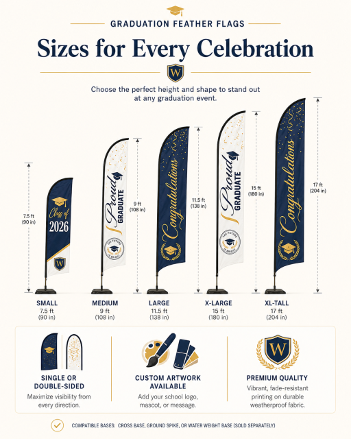 Custom Graduation Feather Flags,Custom Flags & Banners Manufacturer | Low MOQ, Fast Turnaround,Custom Graduation Feather Flags