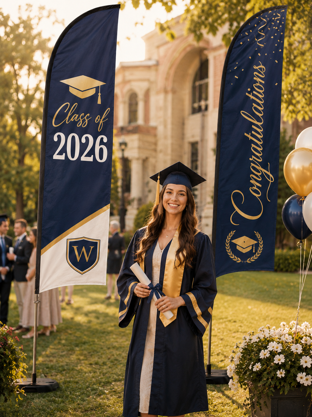 Custom Graduation Feather Flags,Custom Flags & Banners Manufacturer | Low MOQ, Fast Turnaround,Custom Graduation Feather Flags
