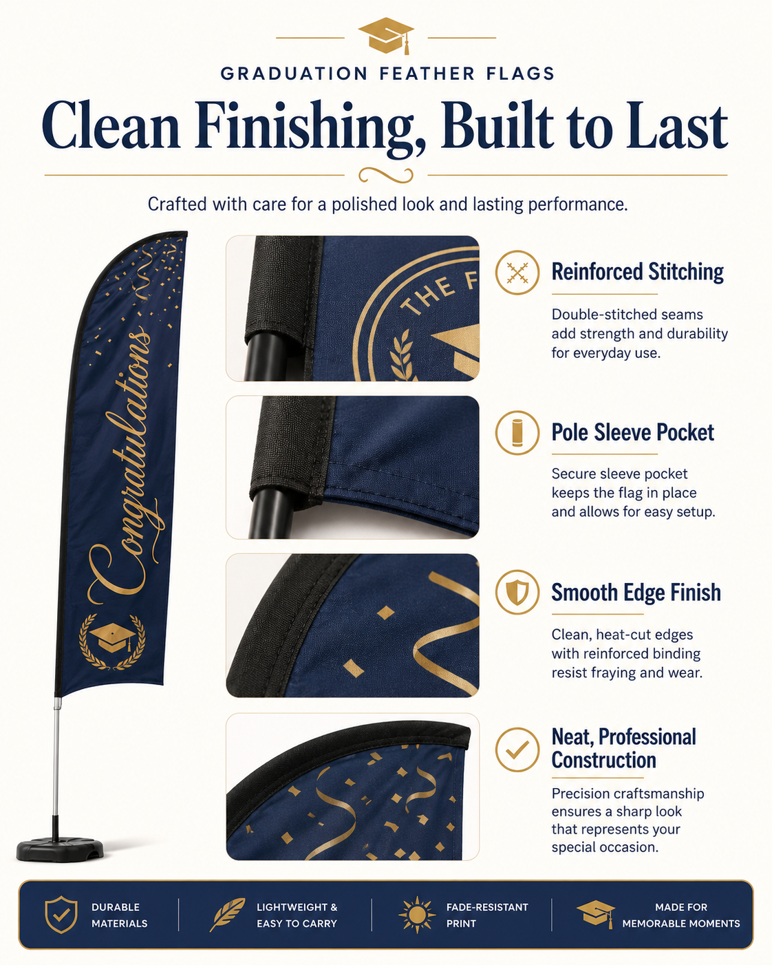 Custom Graduation Feather Flags,Custom Flags & Banners Manufacturer | Low MOQ, Fast Turnaround,Custom Graduation Feather Flags