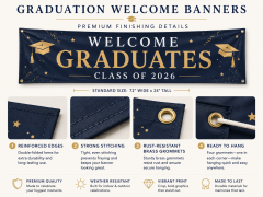 Graduation Party Entrance Display,Custom Flags & Banners Manufacturer | Low MOQ, Fast Turnaround,Custom Graduation Welcome Banners