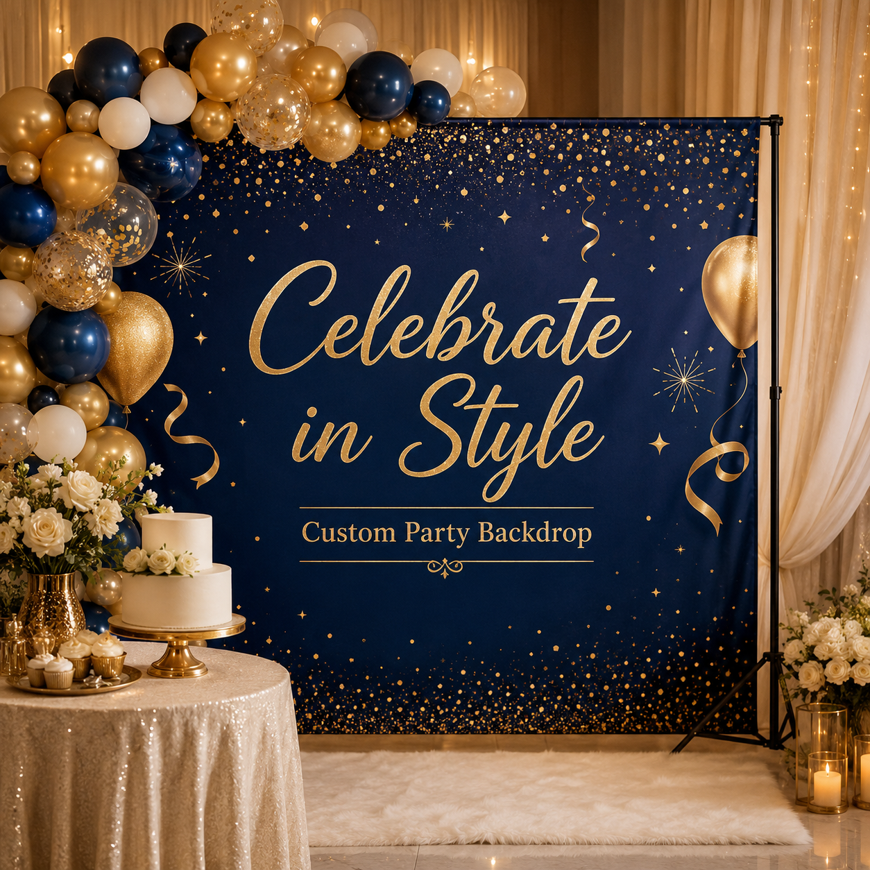 Custom Party Backdrops,Custom Flags & Banners Manufacturer | Low MOQ, Fast Turnaround,Custom Party Backdrops for Events