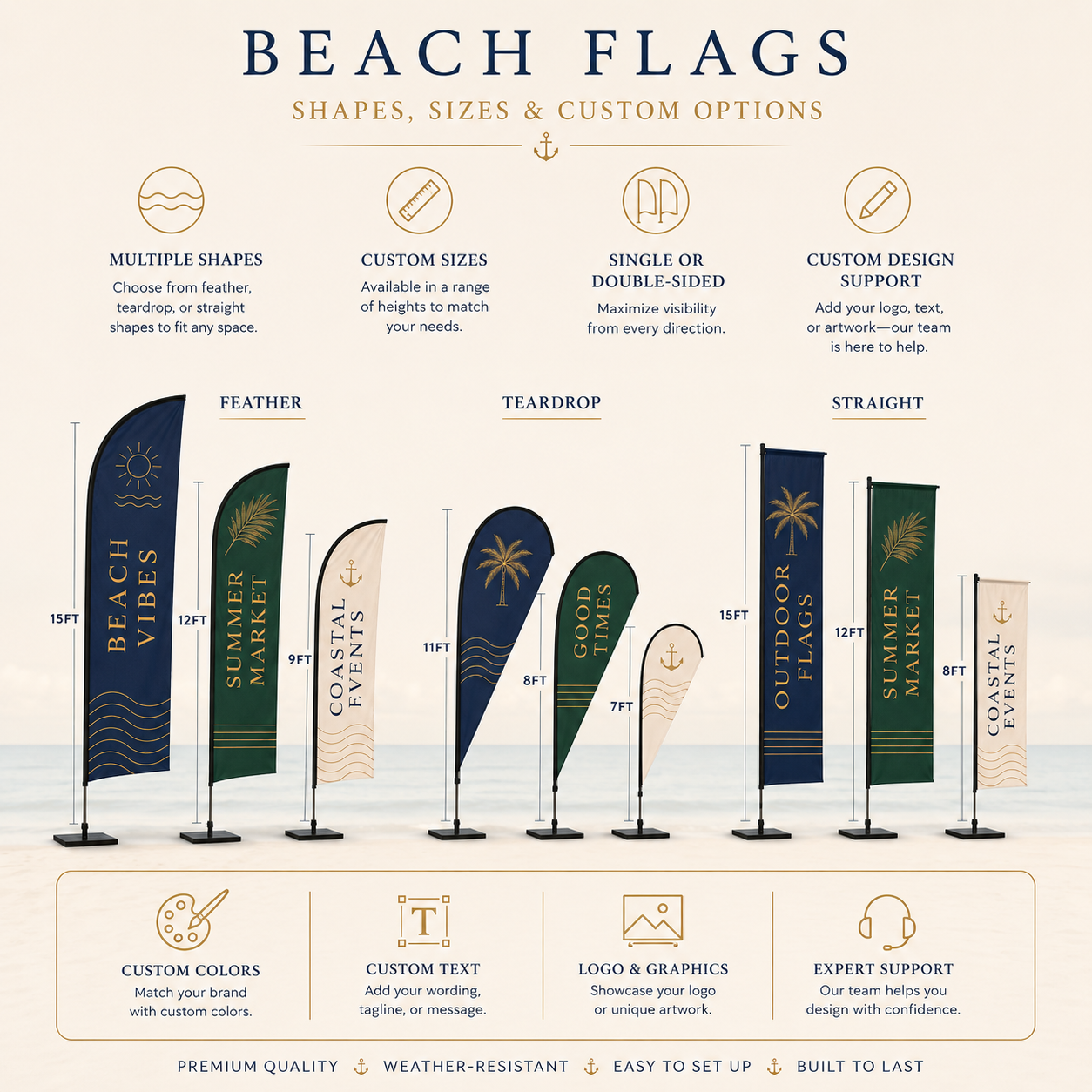 Custom Beach Flags,Custom Flags & Banners Manufacturer | Low MOQ, Fast Turnaround,Custom Beach Flags for Outdoor Events