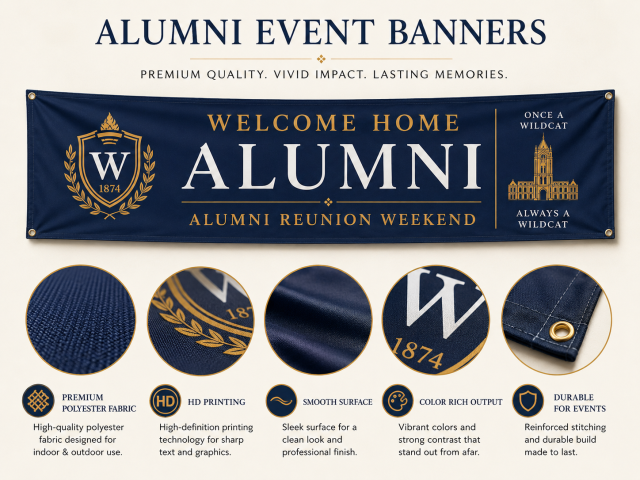 Custom Alumni Event Banners,Custom Flags & Banners Manufacturer | Low MOQ, Fast Turnaround,Custom Alumni Event Banners