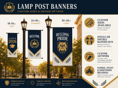 Custom Lamp Post Banners,Custom Flags & Banners Manufacturer | Low MOQ, Fast Turnaround,Custom Lamp Post Banners