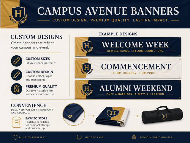 Custom Campus Avenue Banners,Custom Flags & Banners Manufacturer | Low MOQ, Fast Turnaround,Custom Campus Avenue Banners