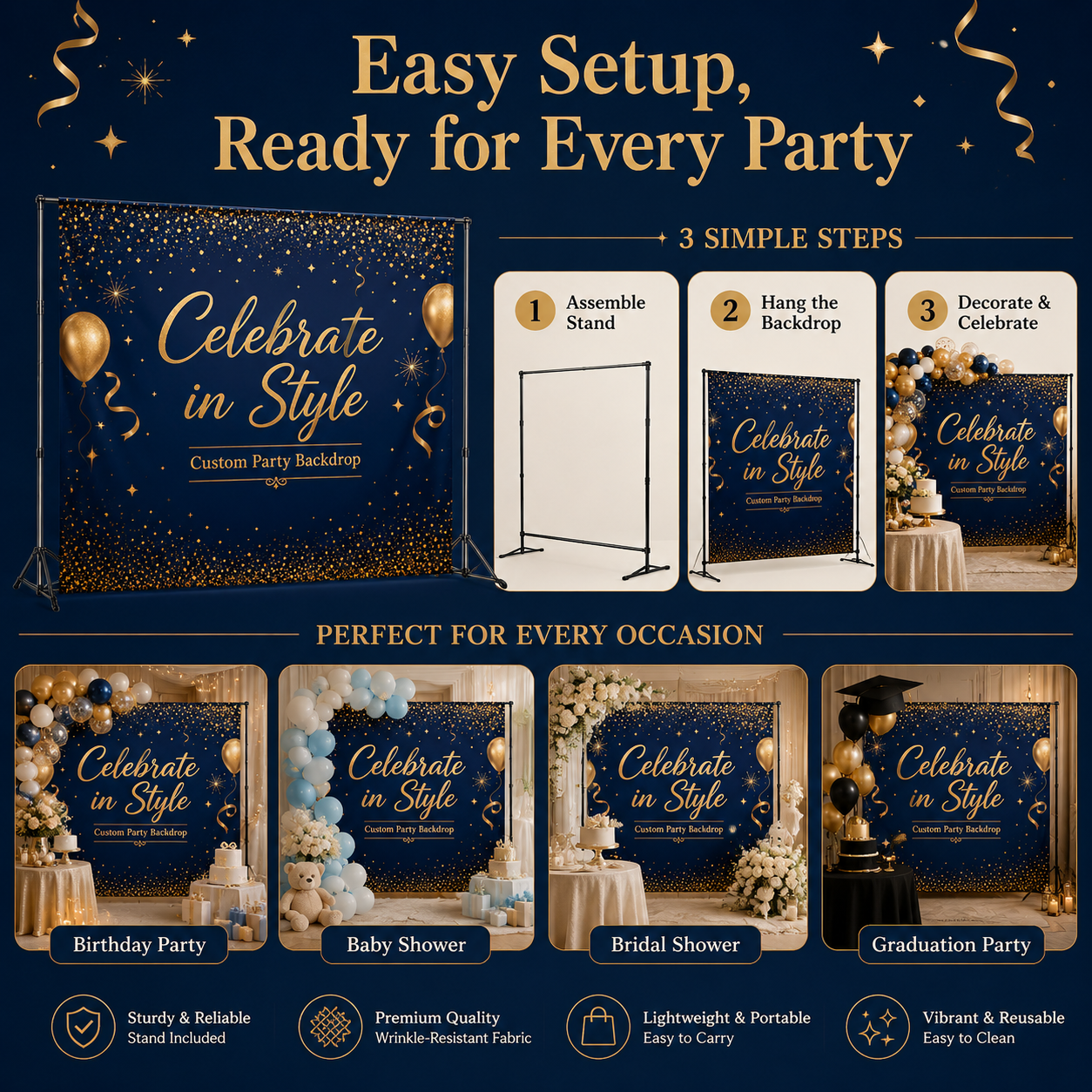 Custom Party Backdrops,Custom Flags & Banners Manufacturer | Low MOQ, Fast Turnaround,Custom Party Backdrops for Events