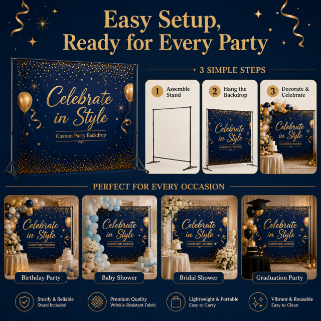 Custom Party Backdrops,Custom Flags & Banners Manufacturer | Low MOQ, Fast Turnaround,Custom Party Backdrops for Events