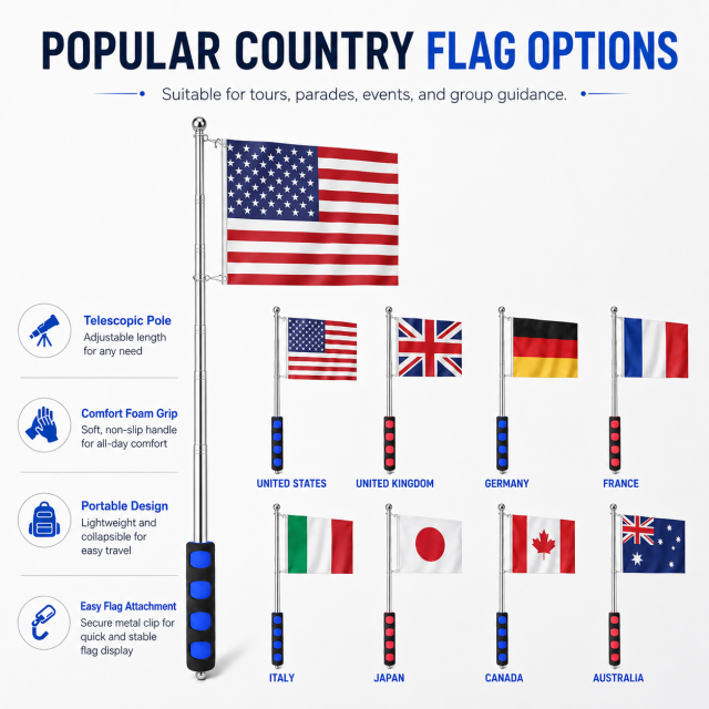 small handheld flags for tour leaders